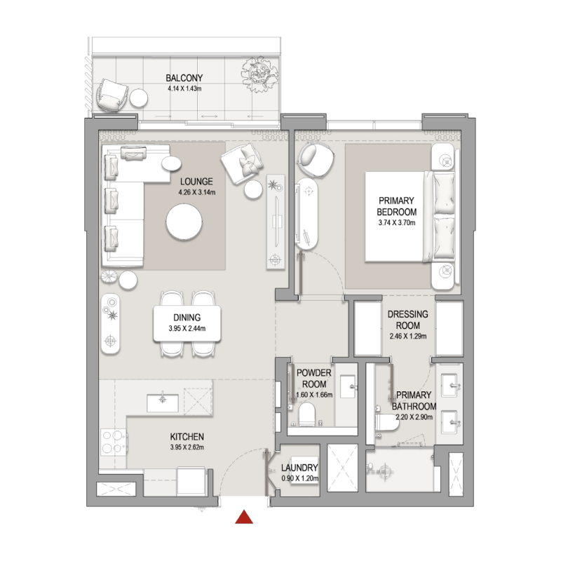 1 Bedroom Floorplan