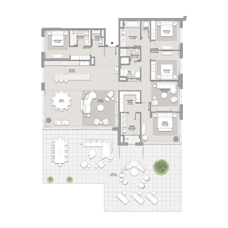 4 Bedroom Apartment Floorplan